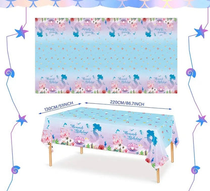 Mermaid-themed Party Disposable Tablecloth