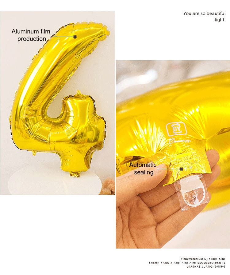 Golden Number Balloons - 2 Sizes Available in 16" & 32", Holiday Accessory, Birthday Party Supplies - Air Fill Only